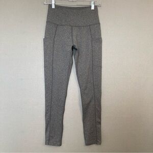 N.Y.L. WOMEN’S LEGGINGS, SZ-SM, GRAY, SIDE POCKETS